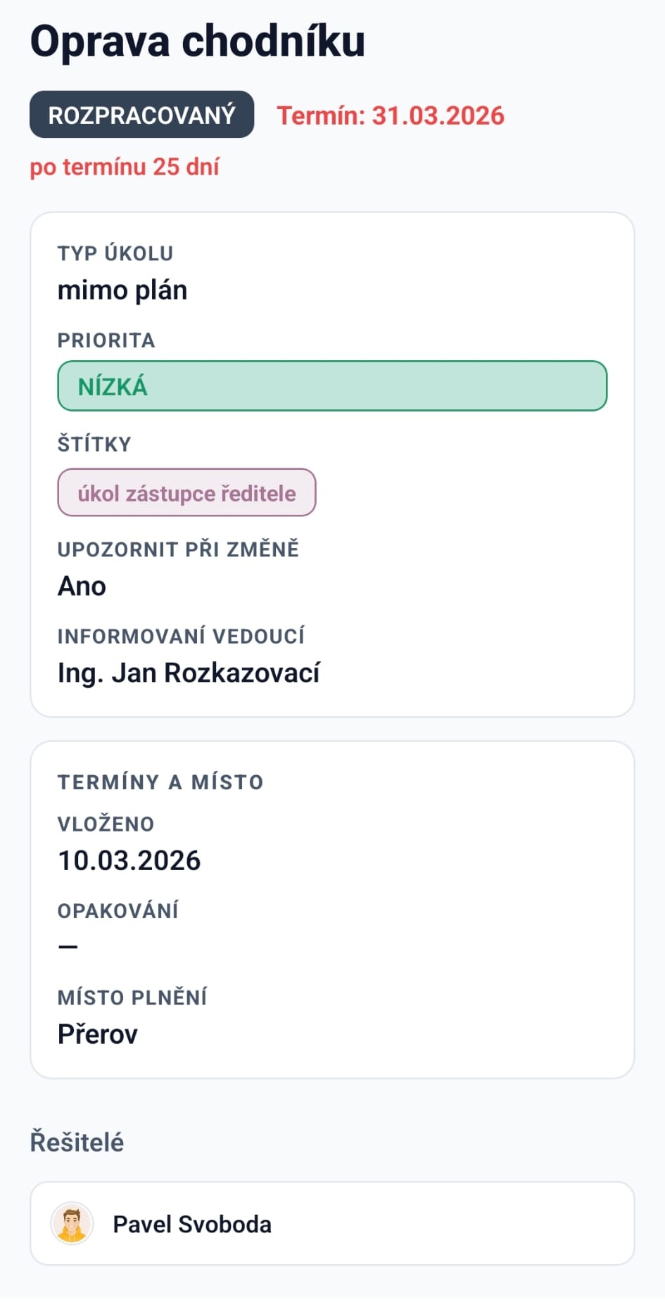 Správce úkolů mobil